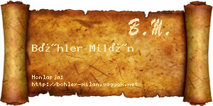 Böhler Milán névjegykártya